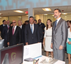 Los Príncipes de Asturias a su llegada a la sede de UNIVISIÓN